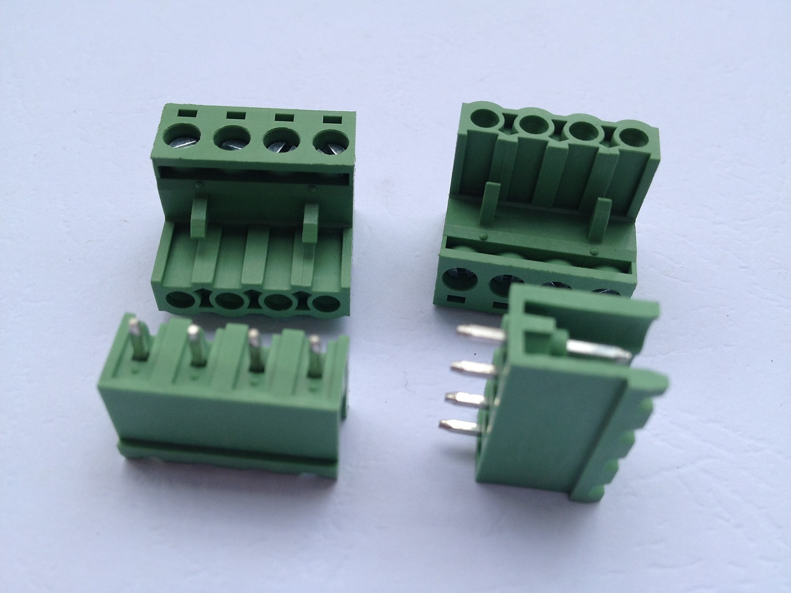 20 x 4pin/way 5.08mm Screw Terminal Block Connector Green Plugable Type Straight