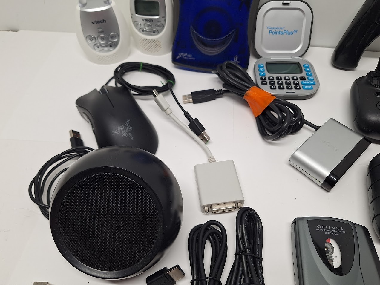 Junk Drawer Cables Adapters and Small Electronics Mixed Lot