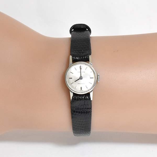 Rolex Watch Precision 2148 18K White Gold K18WG Leather Manual Winding Women’s