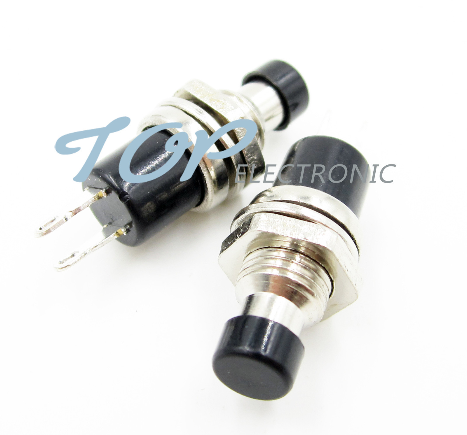 5PCS Black Lockless ON/OFF Push button Switch Press the reset switch PBS-110 DTE