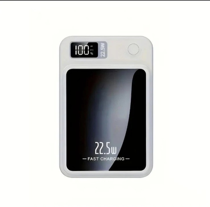 Mini Magnetic Wireless Power Bank, 5000 mAh Portable Battery Pack With USB-C