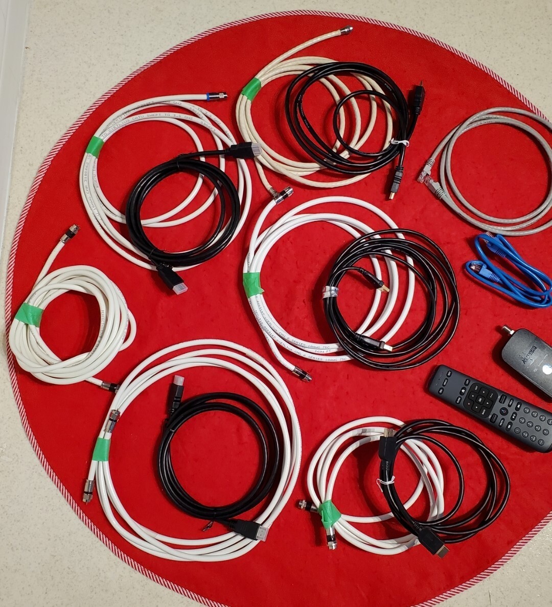 14PC HDMI, CABLES, DIRECT TV REMOTE ELECTRONICS LOT SALE, MINT Perfect 14 PC Lot