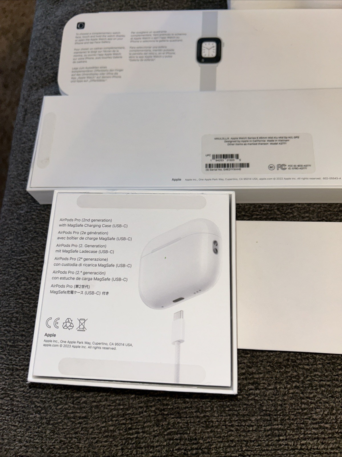 (3) Apple Empty White Box Lot Watch AirPods Pro Packaging