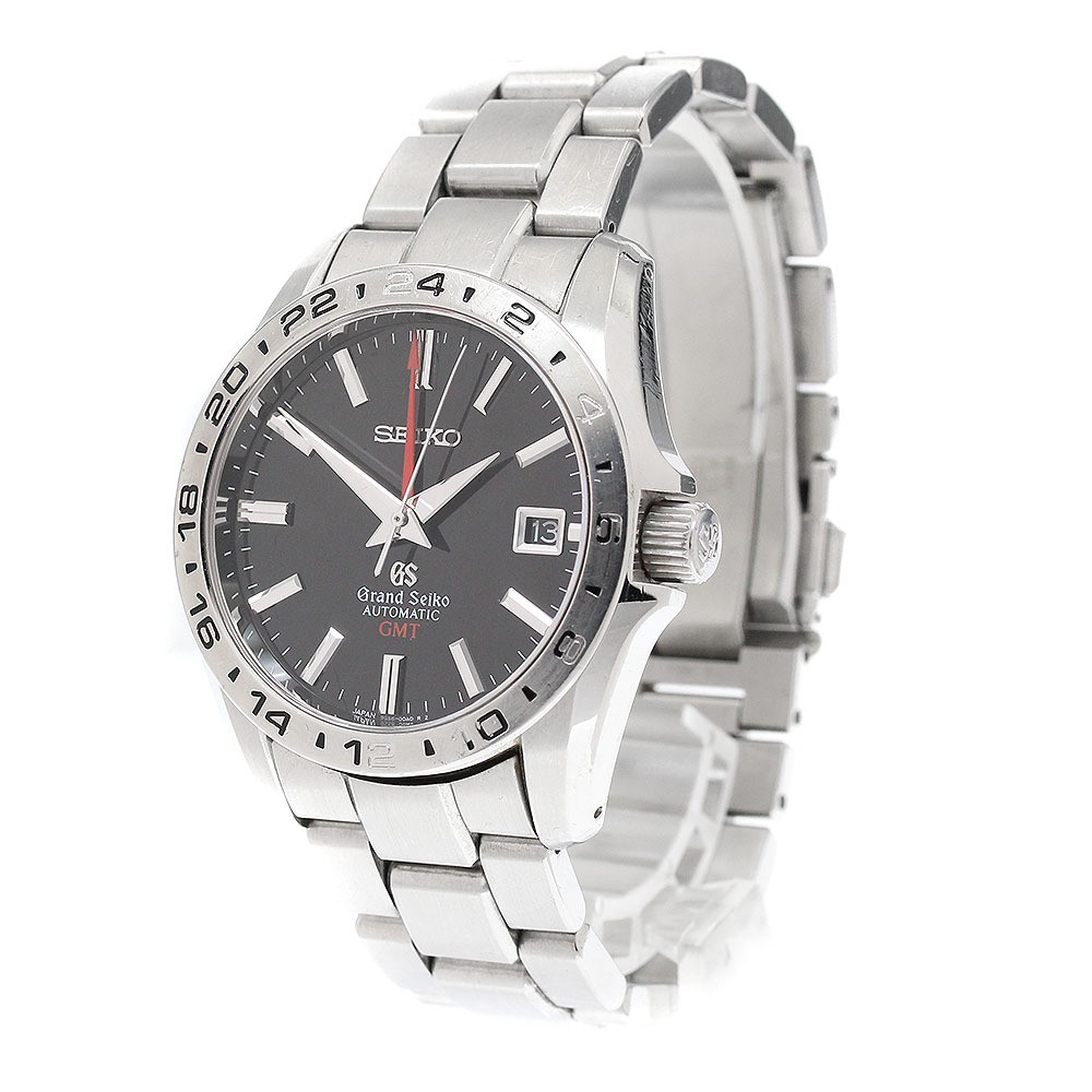 Seiko SBGM001 9S56-00A0 Grand GMT Automatic Men’s Watch Black Date Round Dial