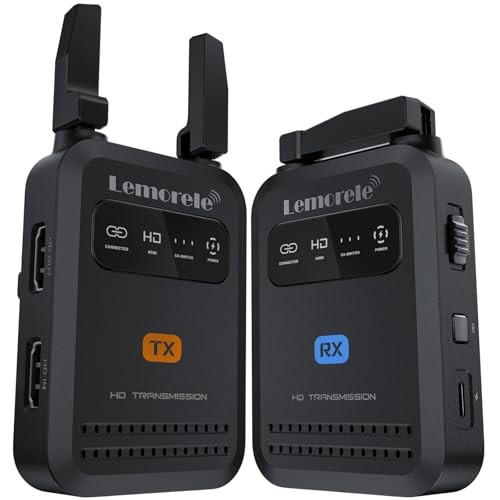 Lemorele Wireless HDMI Transmitter/Receiver Set 200m Range Foldable Antenna