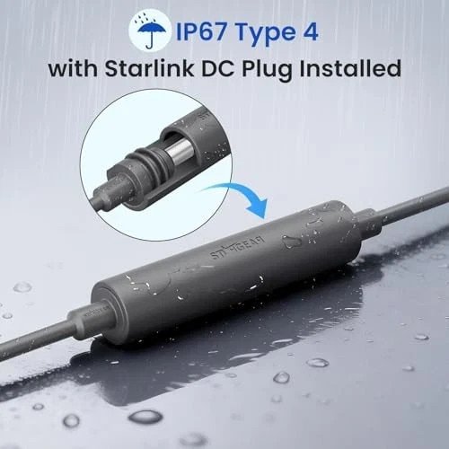 Starlink Mini DC Extension Coupler – Grey DC Cord Extender & Mini Power Extender