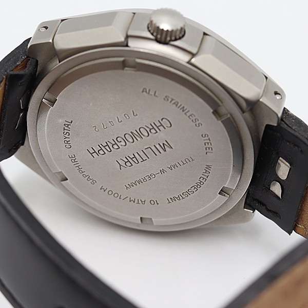 Tutima Watch Military Chronograph Automatic Black Dial Men’s Sapphire Crystal