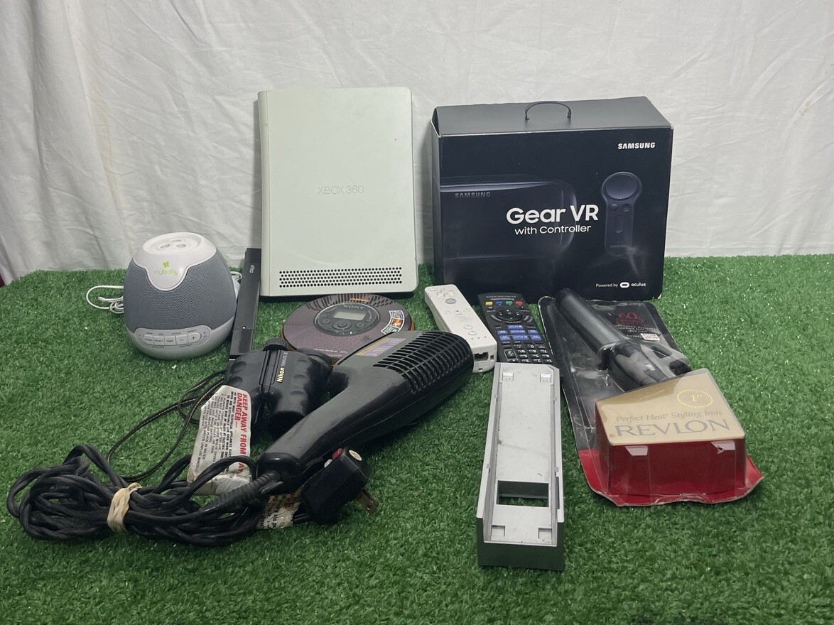 Lot Of Xbox 360,Samsung VR,Nikon Travelite ,Revlon Hair Styling Iron And More
