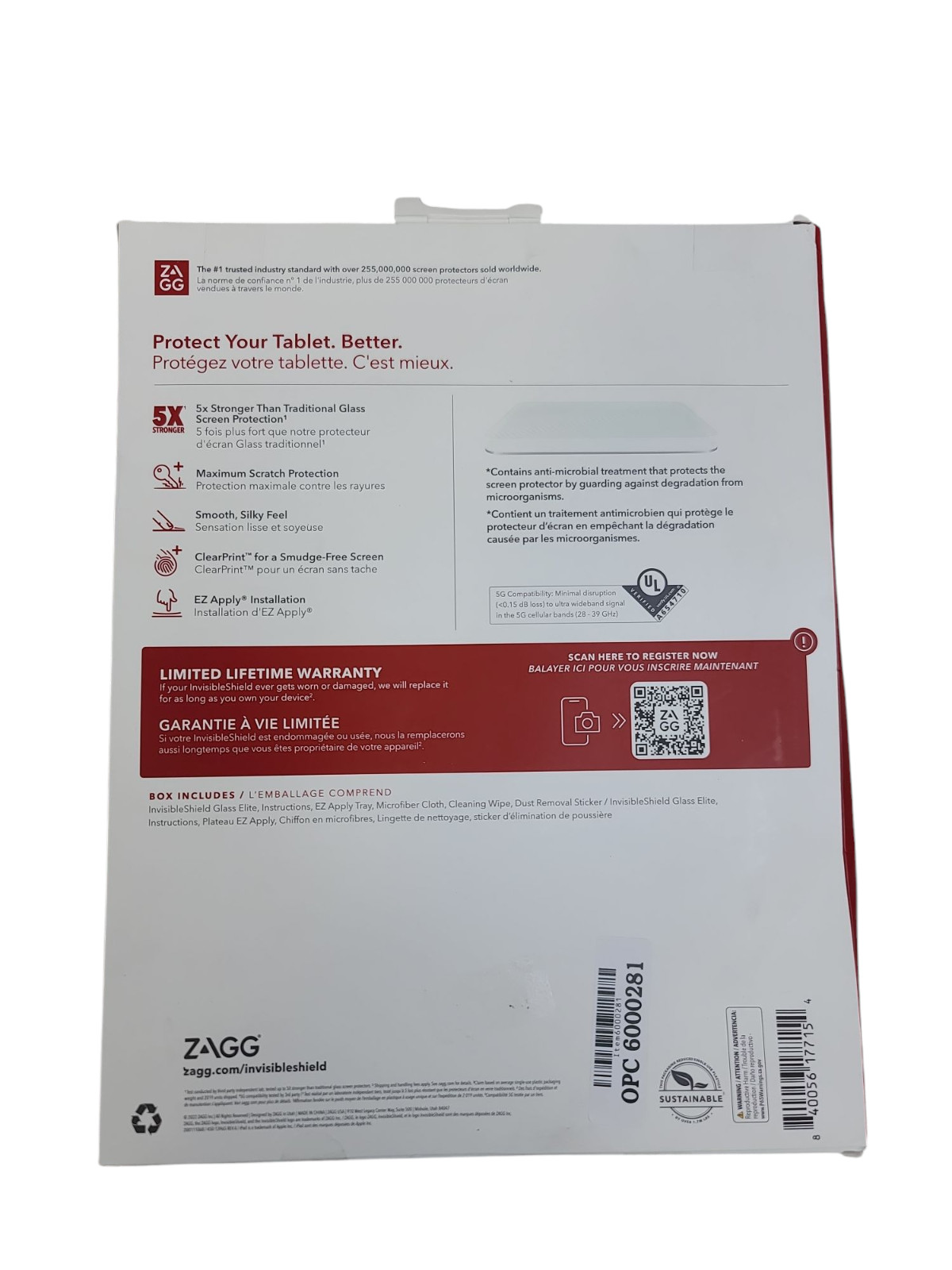 ZAGG Glass Elite Screen Protector for iPad 9th 8th 7th Generation (10.2 Inch)
