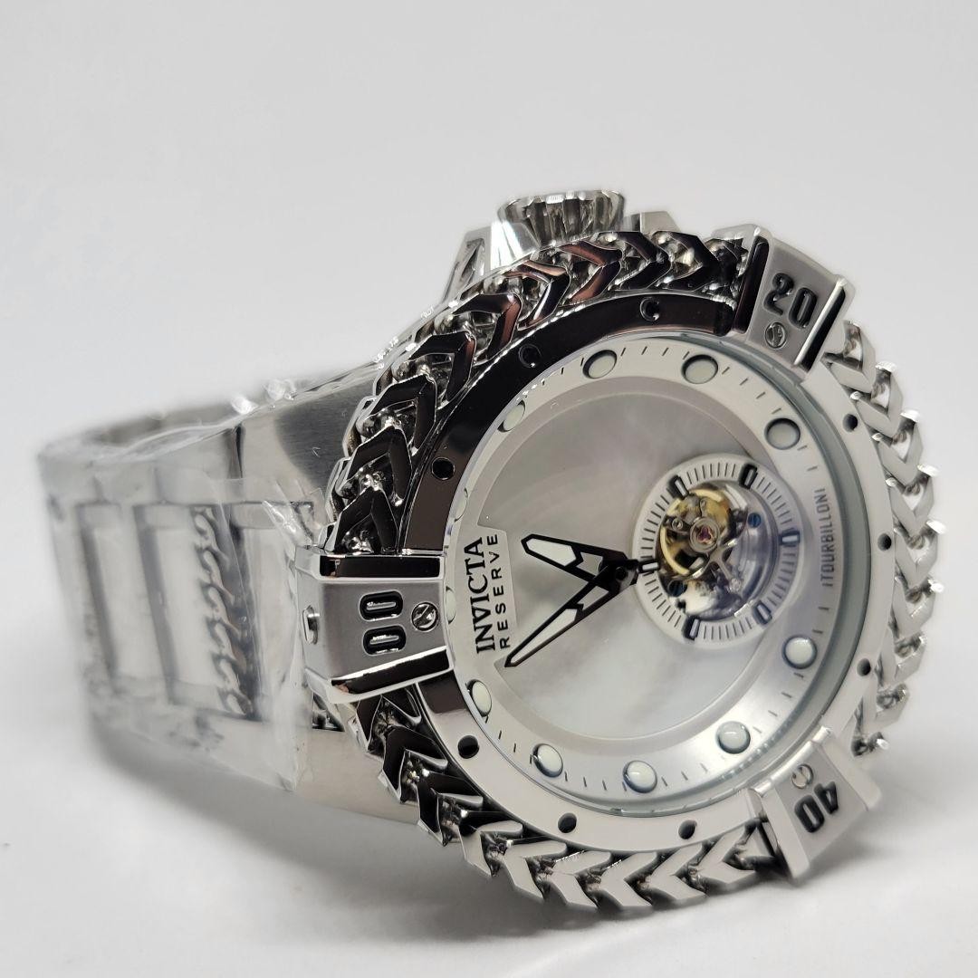 Invicta Reserve Bolt Hercules Tourbillon 53mm Watch White Dial Steel Box Book