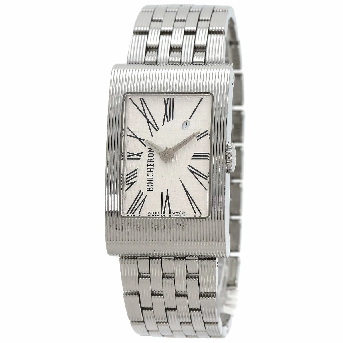 Boucheron Watch Reflet Silver Dial Stainless Steel Quartz Analog w/Box, Straps