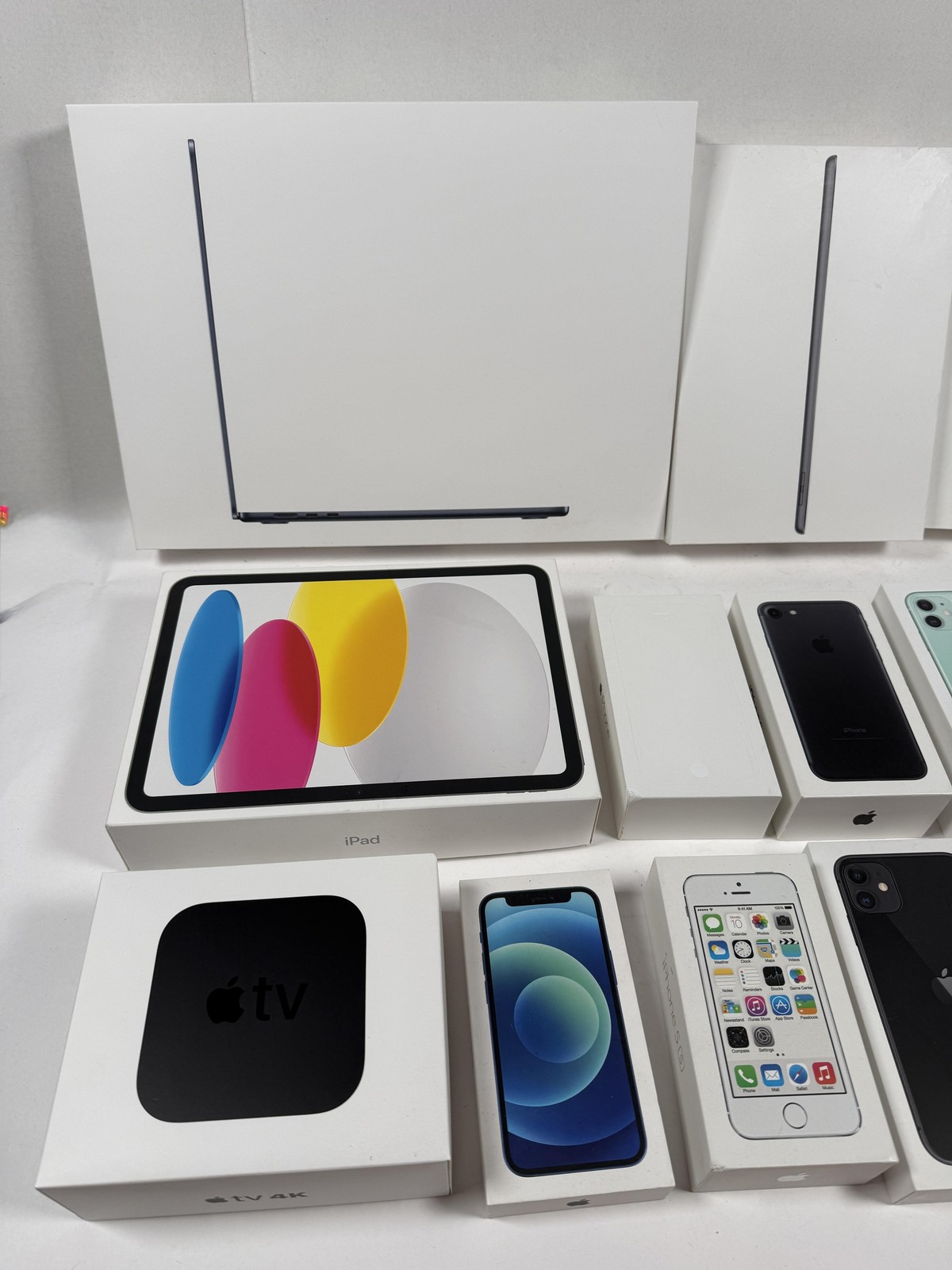 Apple Lot Empty Boxes Only IPhone IPad MacBook Air Apple TV 4K Set Mixed 14