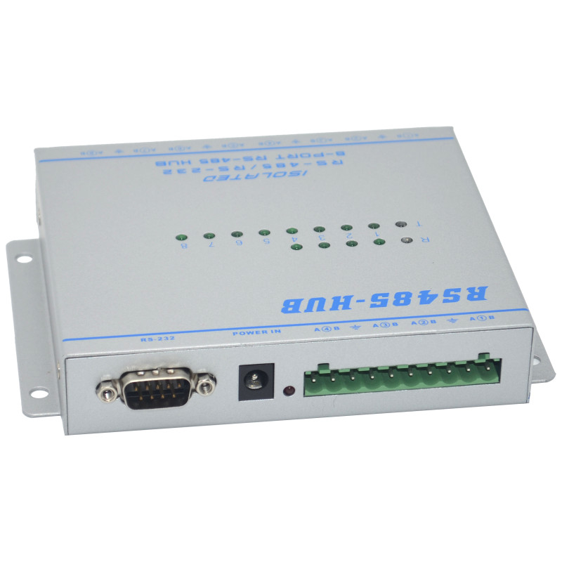 Enhanced Isolated Bidirectional 1-way RS232/485 To 8-channel RS485 Hub Repeater