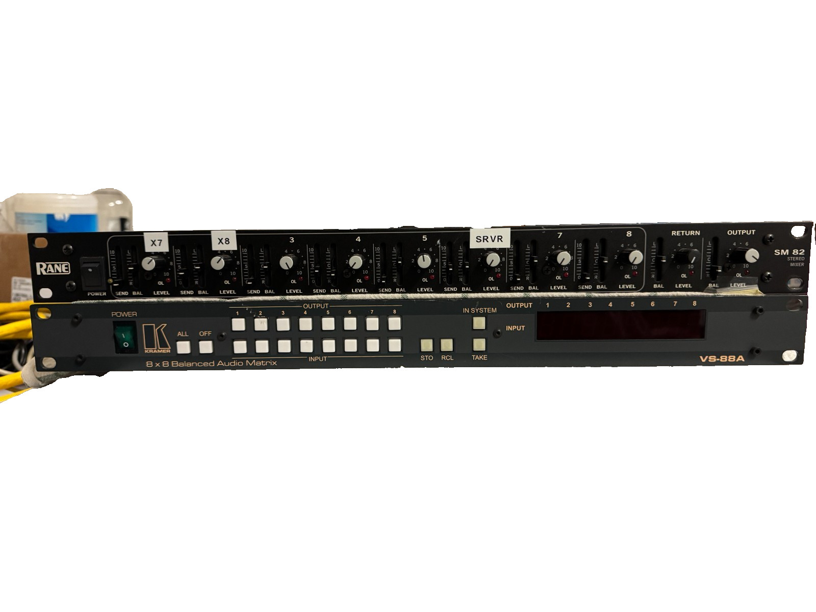 Kramer VS-88A 8×8 Audio Matrix Switcher and Rane SM-82 Stereo Mixer