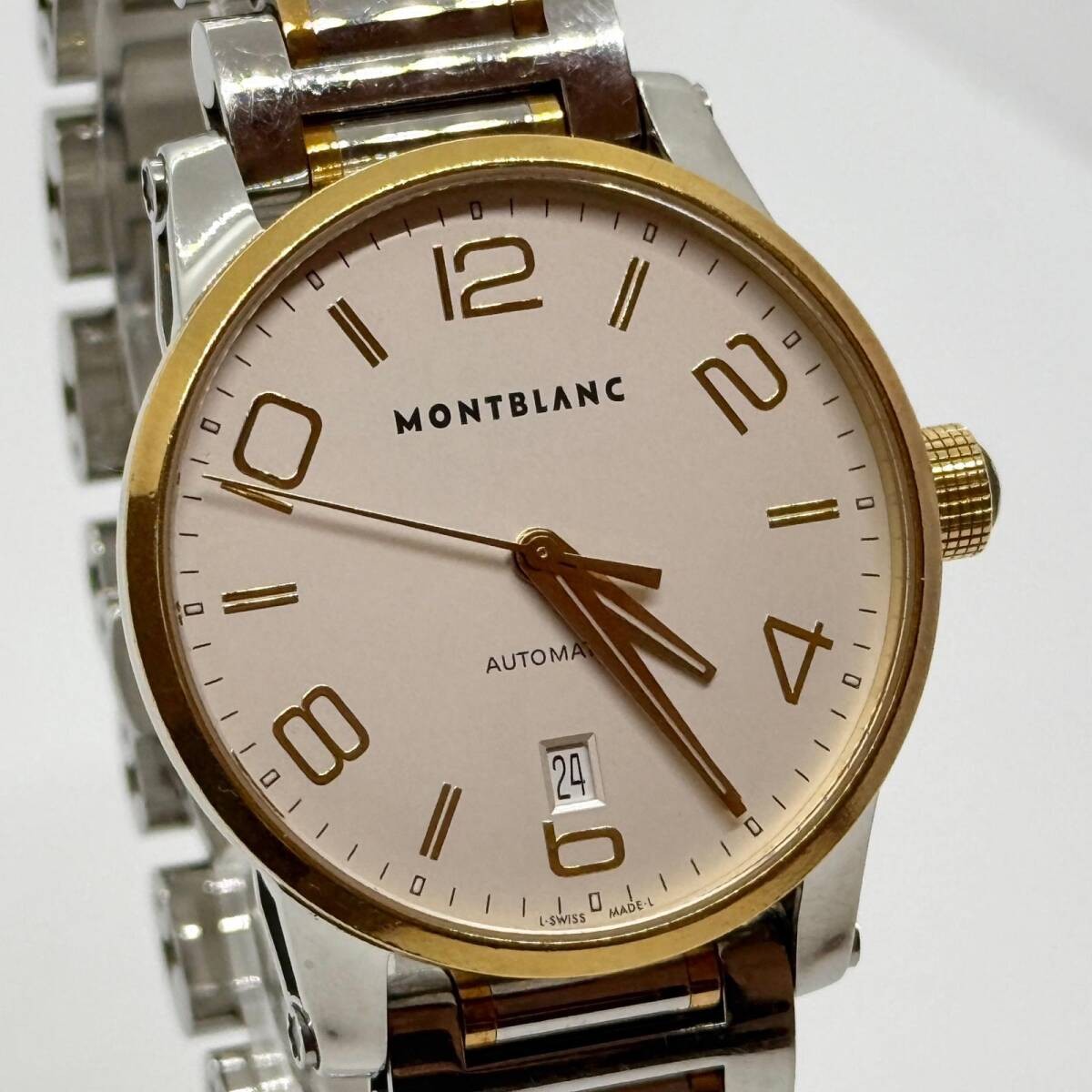 Montblanc Watch Gold/White Stainless Steel/Au750 Silver Automatic Men’s Working