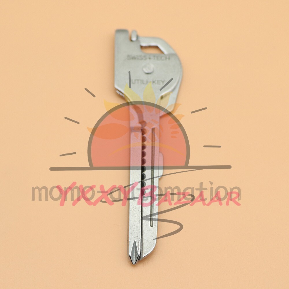 6-in-1 Utili Key Tool Keyring Keychain Gadgets Multifunction Stainless Steel