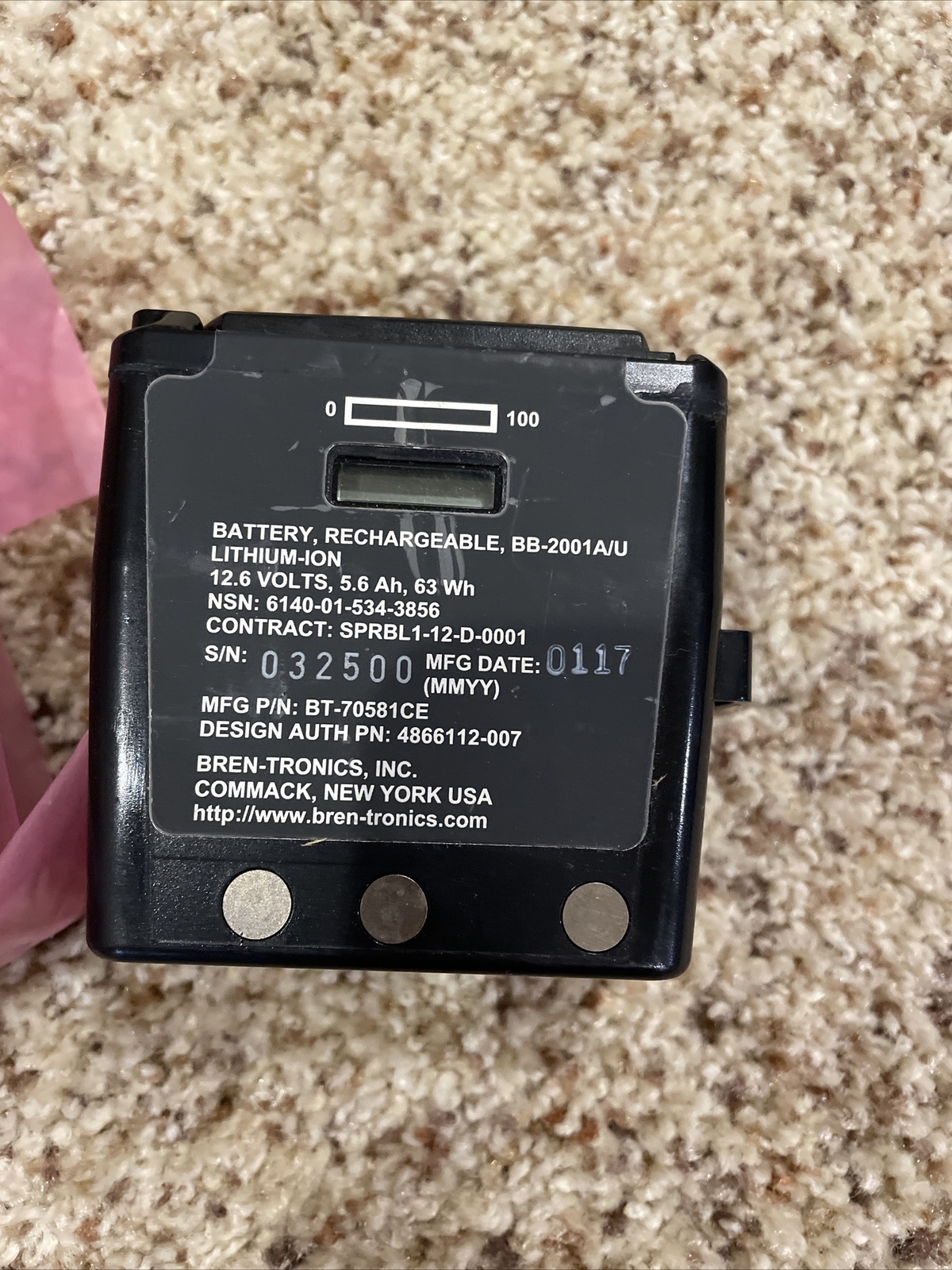 BB-2001A/U Recharable Battery Lithium Ion / BT-70581B