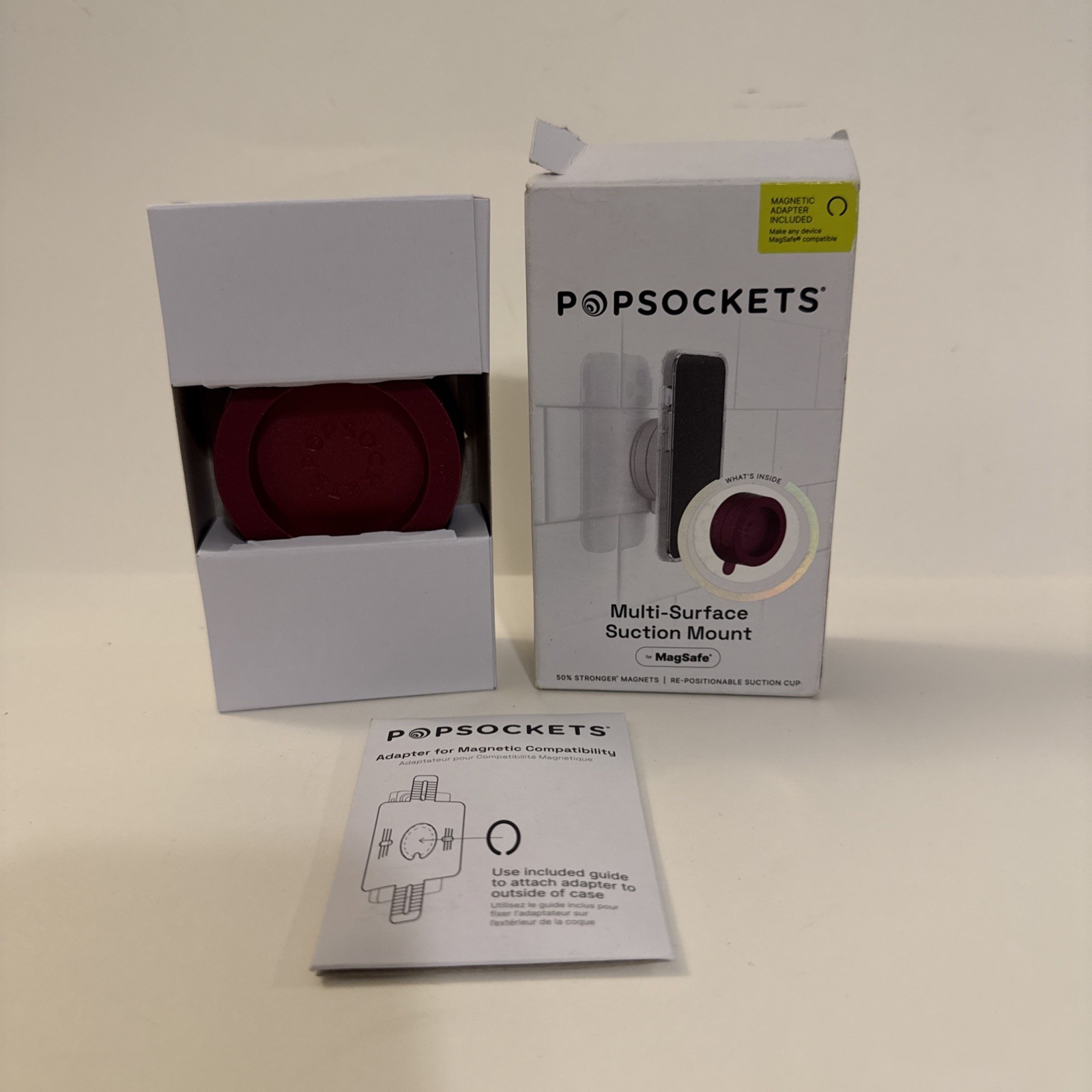 PopSockets Multi-Surface Suction Phone Mount, Detachable Surface Mount