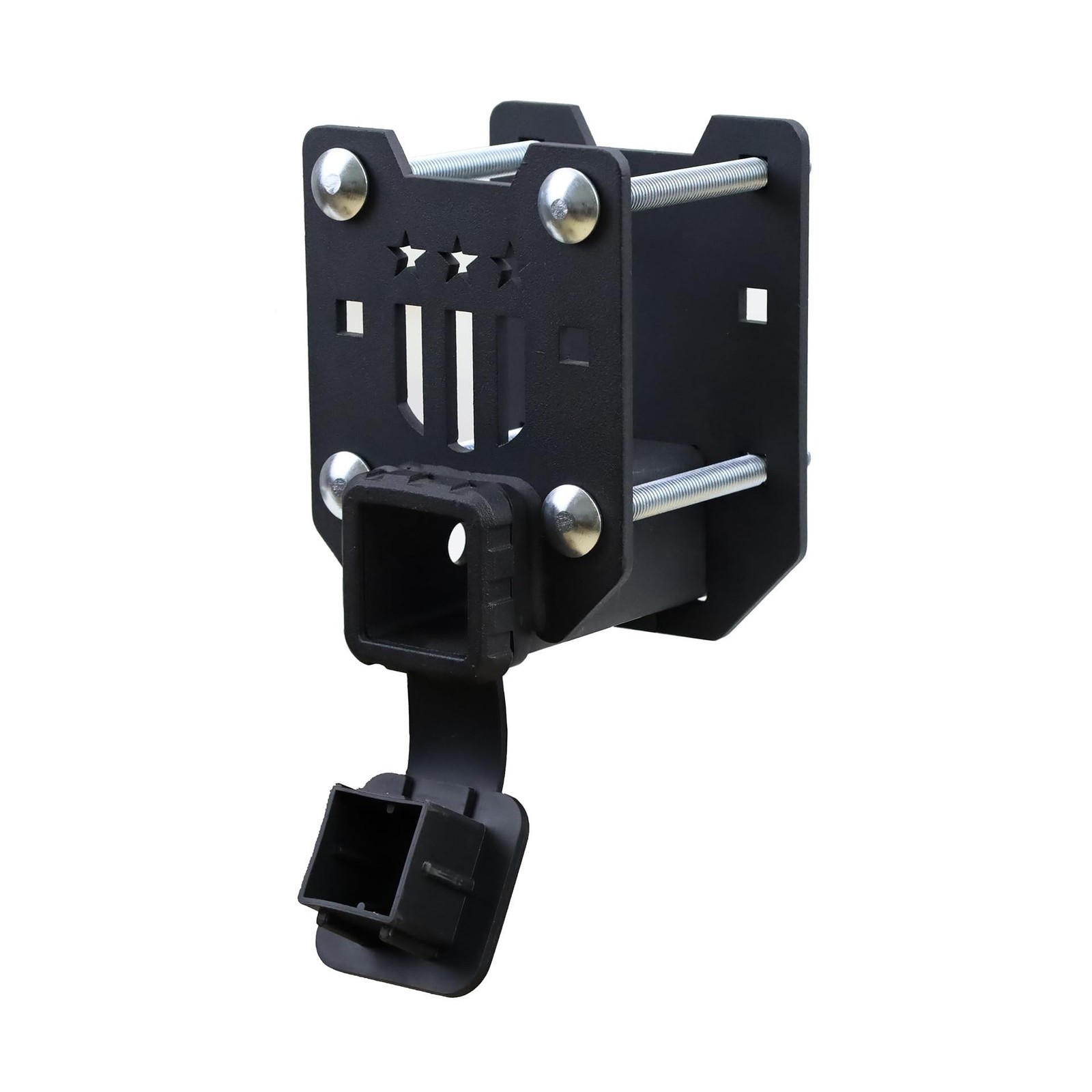 RV Bumper Hitch Receiver with Hitch Cover, Fits Various Beams | matte black