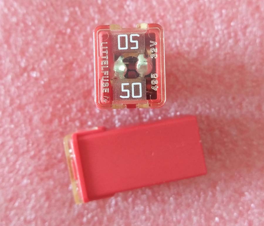 Littelfuse 0495050 495 Square Car Fuse 50A 32V JCASE Cartridge Fuses RED