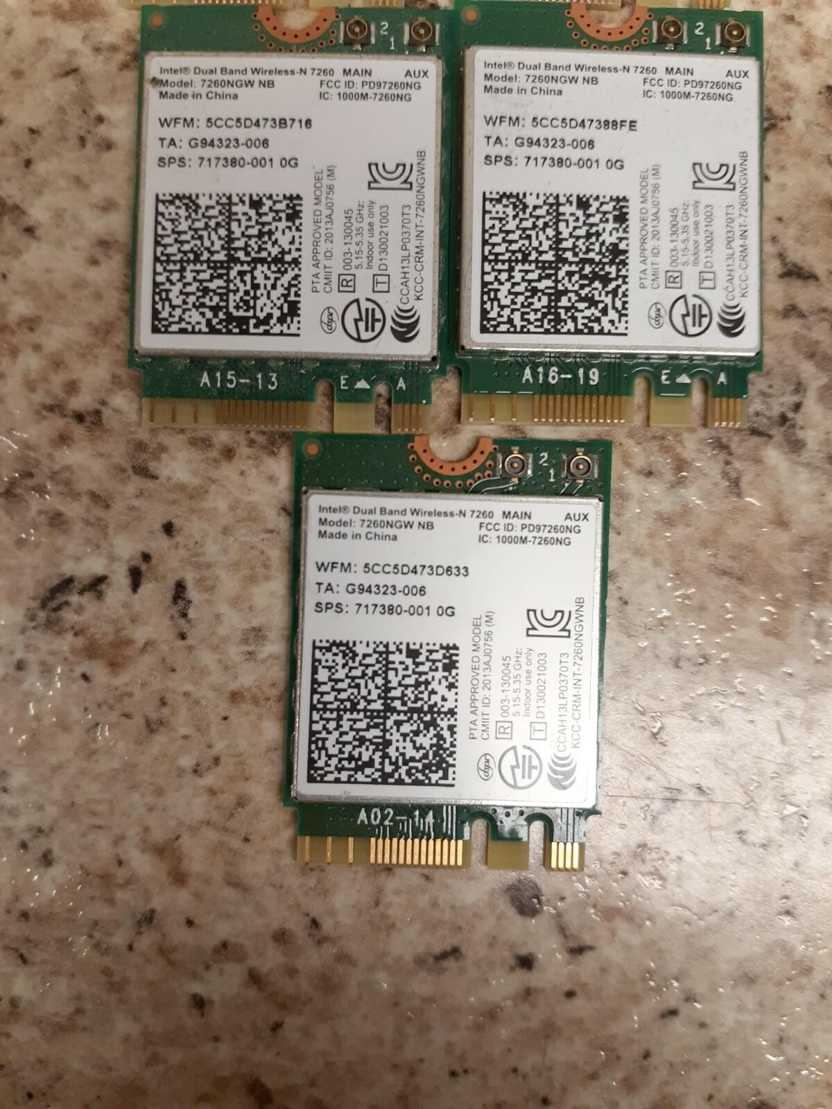 LOT OF 5 717380-001 Intel Dual Band Wireless 7260NGW 802.11 a/b/g/n NGFF NMA 0G