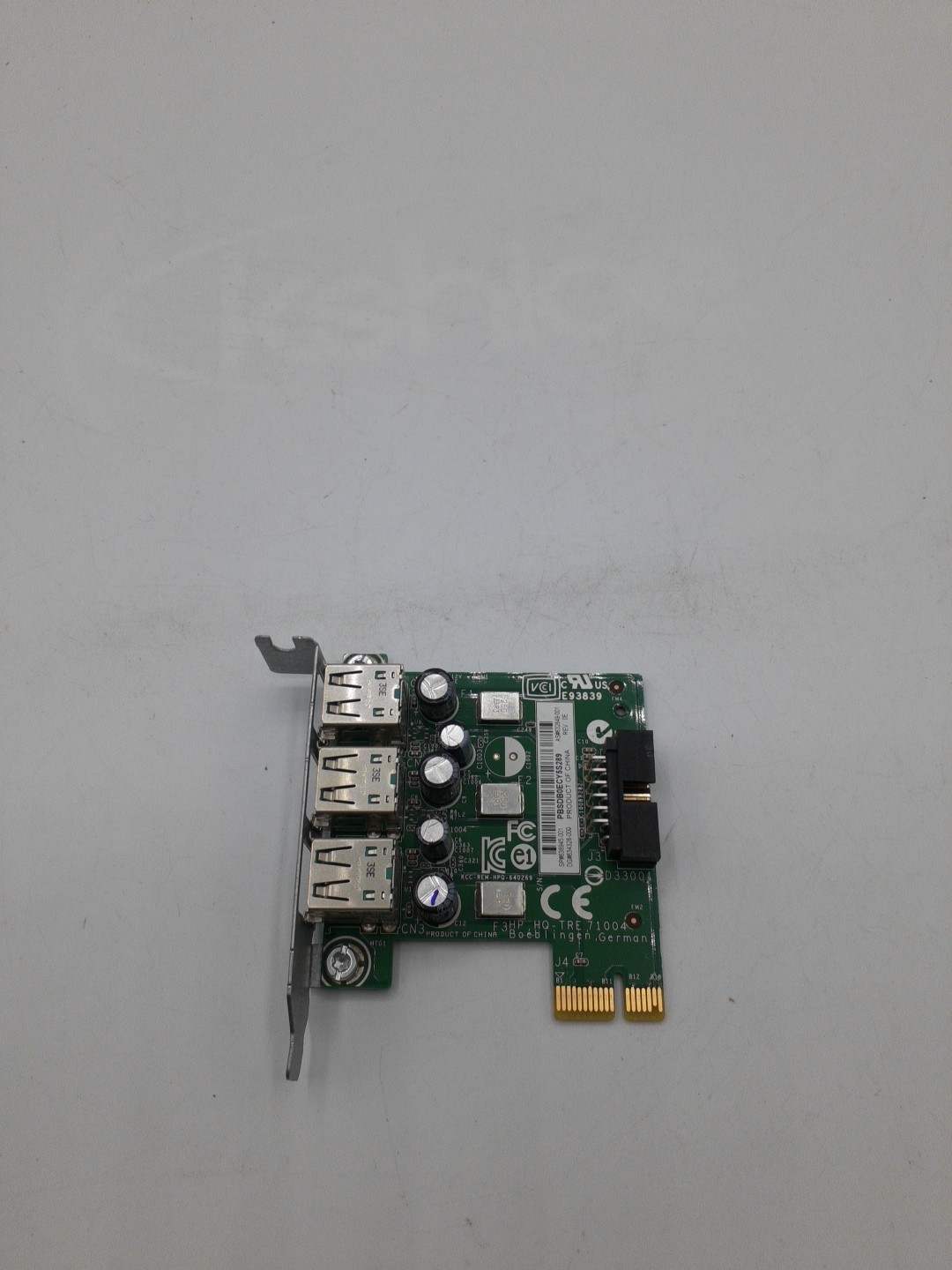 HP 3 Port Powered USB 12V PCI Express Low Profile Card P.N. 640269–001 638945-1