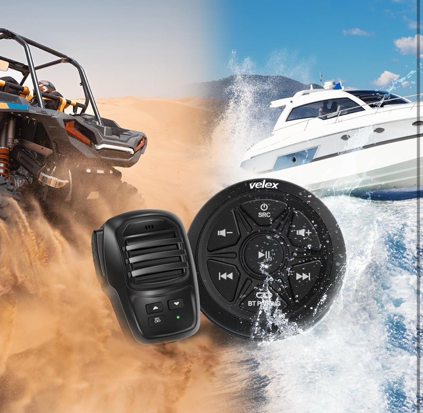 Velex Waterproof Bluetooth Marine Audio Receiver Wireless 2 Channel
