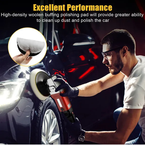 5PCS Buffing Polishing Pad Wool Wheel Mop Kit For Car Polisher Drill Adapter
