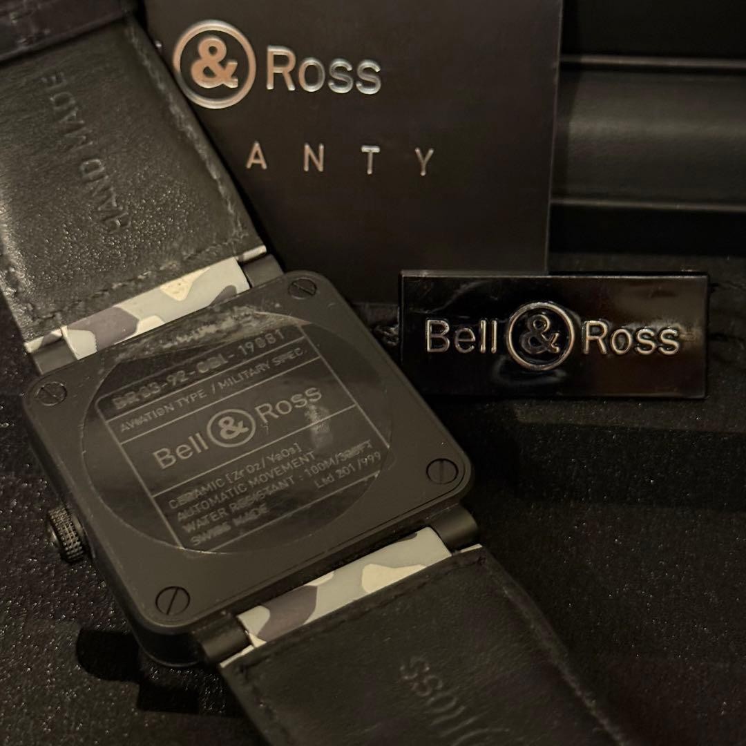 Bell & Ross BR03-92 Black Camo Automatic Watch Ceramic Dial Date Limited
