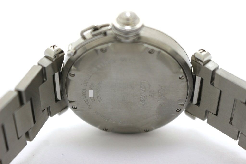 Cartier Watch Pasha C W31043M7 Stainless Steel Black Dial Automatic Unisex Auth