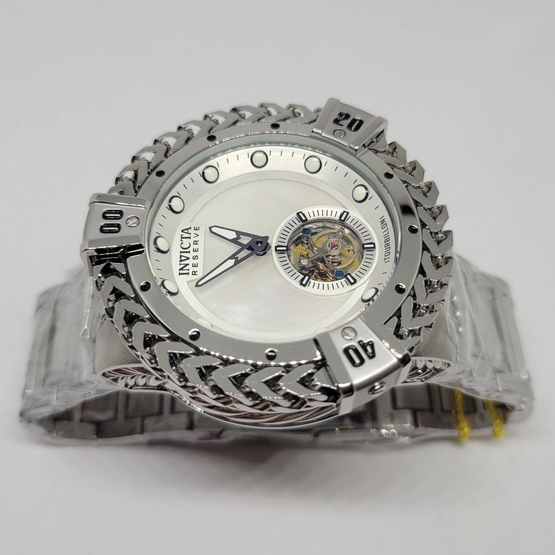 Invicta Reserve Bolt Hercules Tourbillon 53mm Watch White Dial Steel Box Book