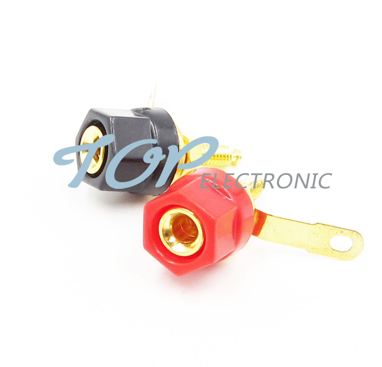 4PCS Gold Amplifier Speaker Binding Post Terminal 4mm Banana Plug Jack Connector