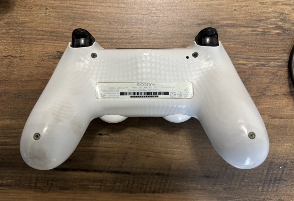 PS4 Slim Console 1TB + 2 Controllers (White & Camo) + Cables – Tested Working