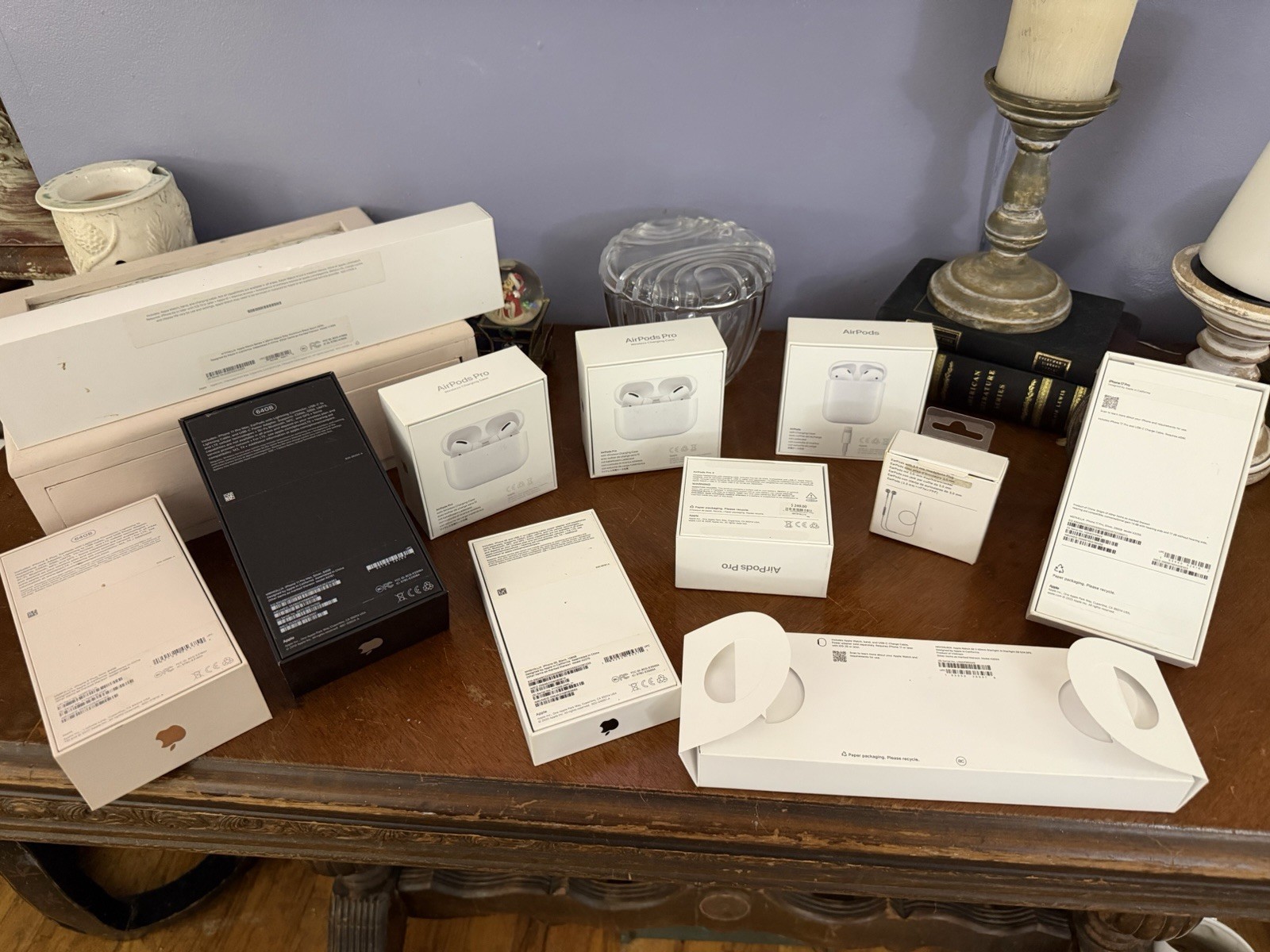 Apple AirPods Pro, AirPods, iPhones, Apple Watch Series 3 Empty Box Mixed Lot 11