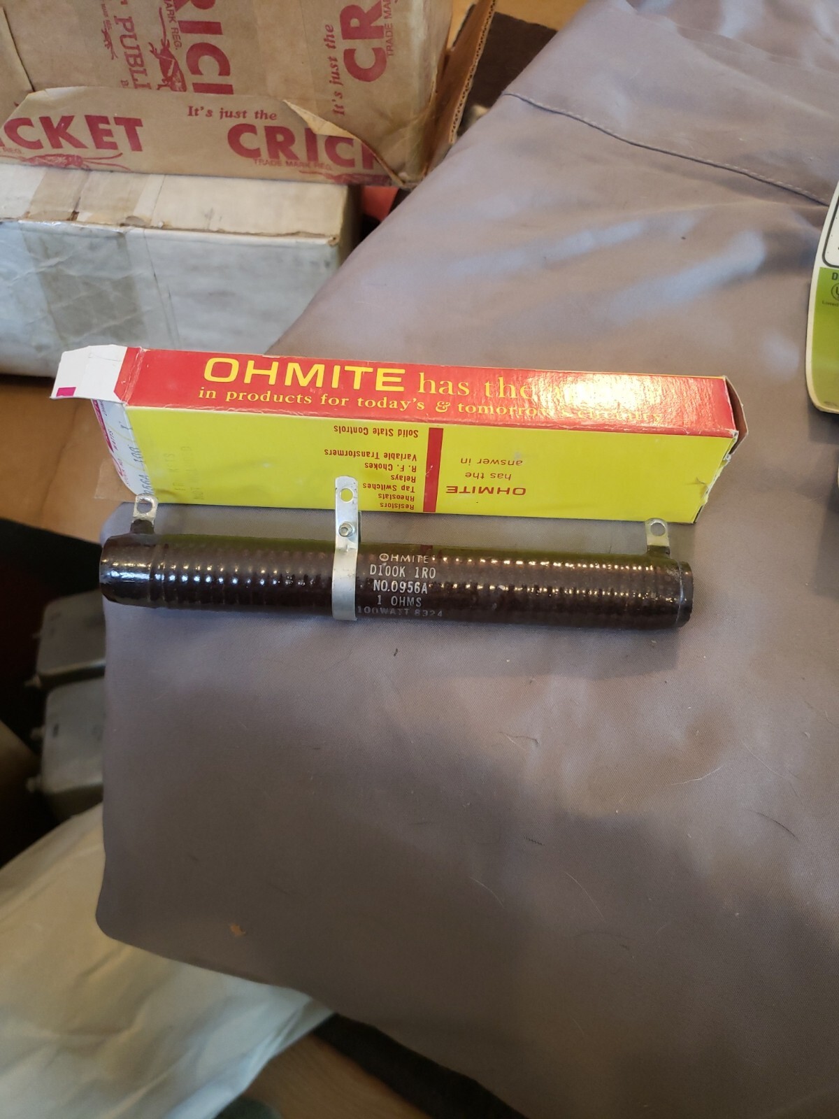 OHMITE USA 0956A 0- 1 OHM 100 WATT RESISTOR adjustable vitreous enamal ceramic