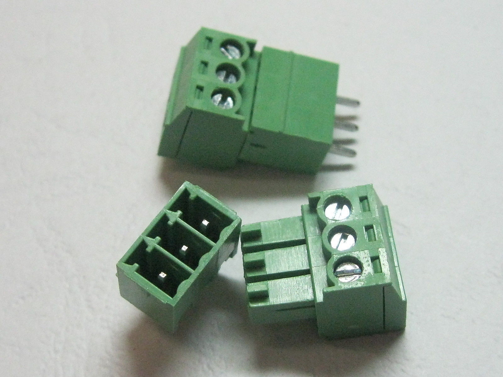 60 pcs 3pin/way Pitch 3.81mm Screw Terminal Block Connector Green straight-pin