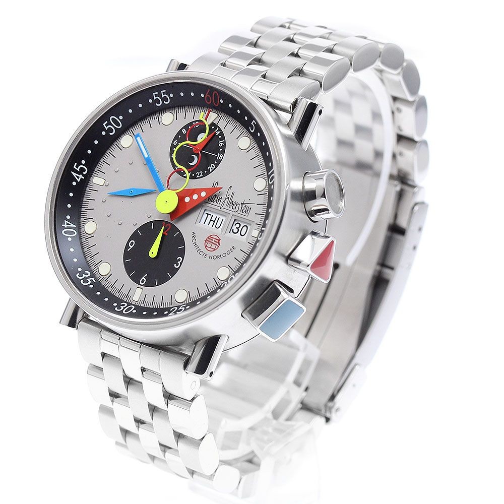 Alain Silberstein LWO5100 Chronograph Bauhaus DayDate Automatic Gray Men’s Watch