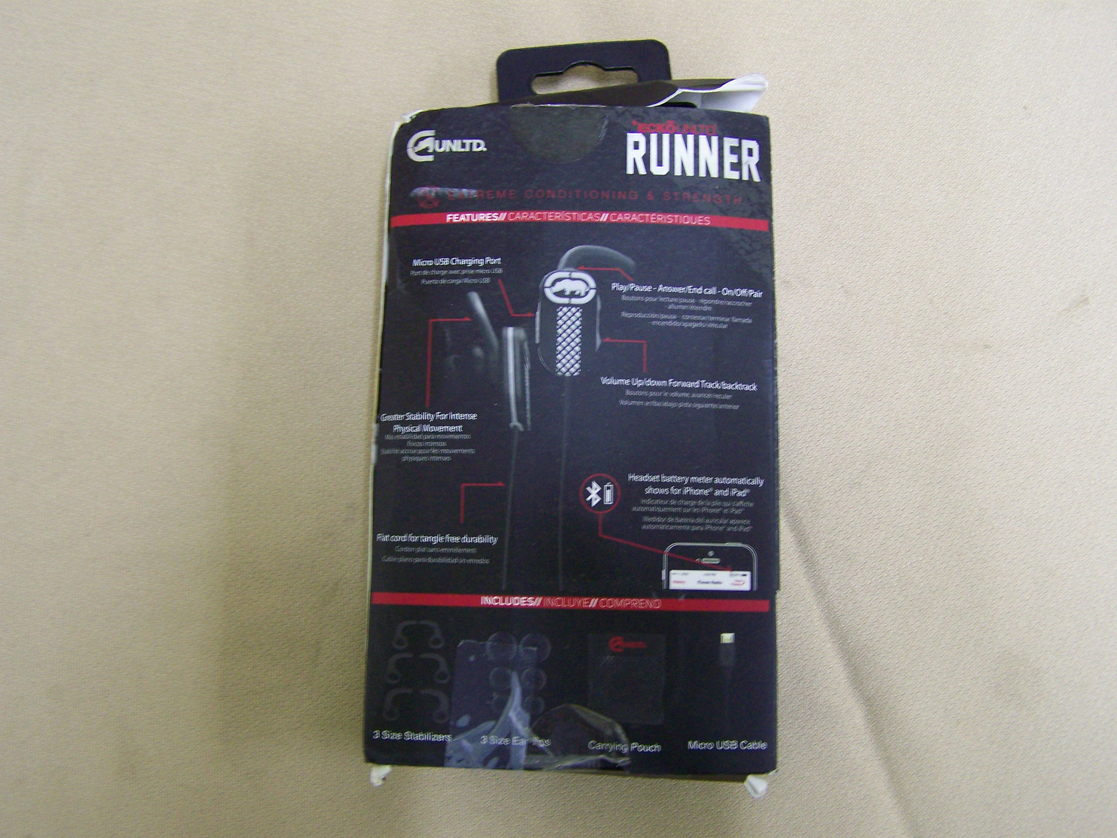 ECKOUNLTD Runner Bluetooth Earphones White/Black earbuds