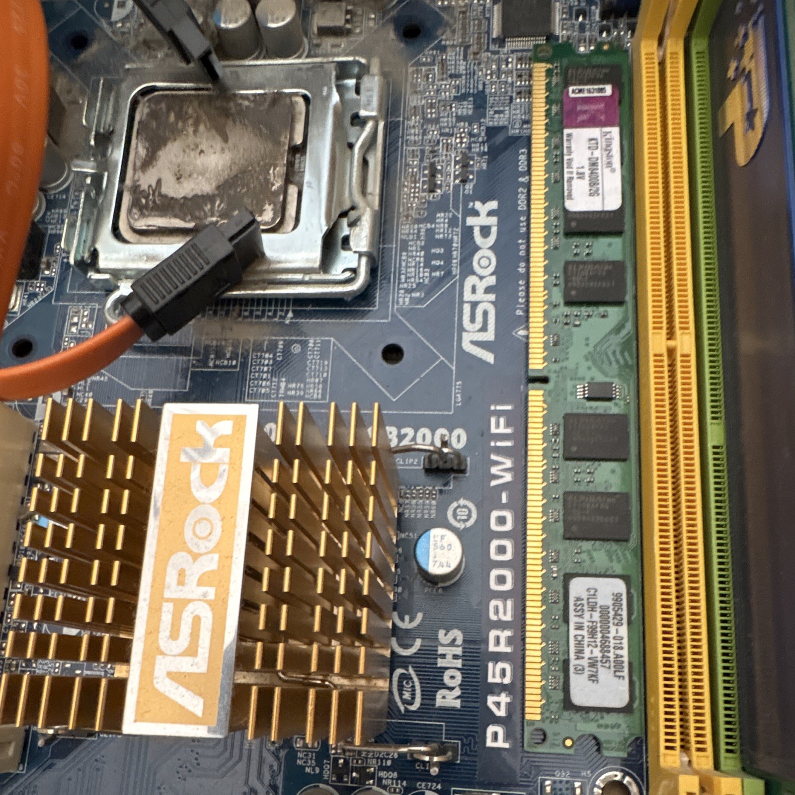 Untested, “As Is” ASRock P45R2000-WiFi Motherboard DDR2 or 3? RAM Scrap