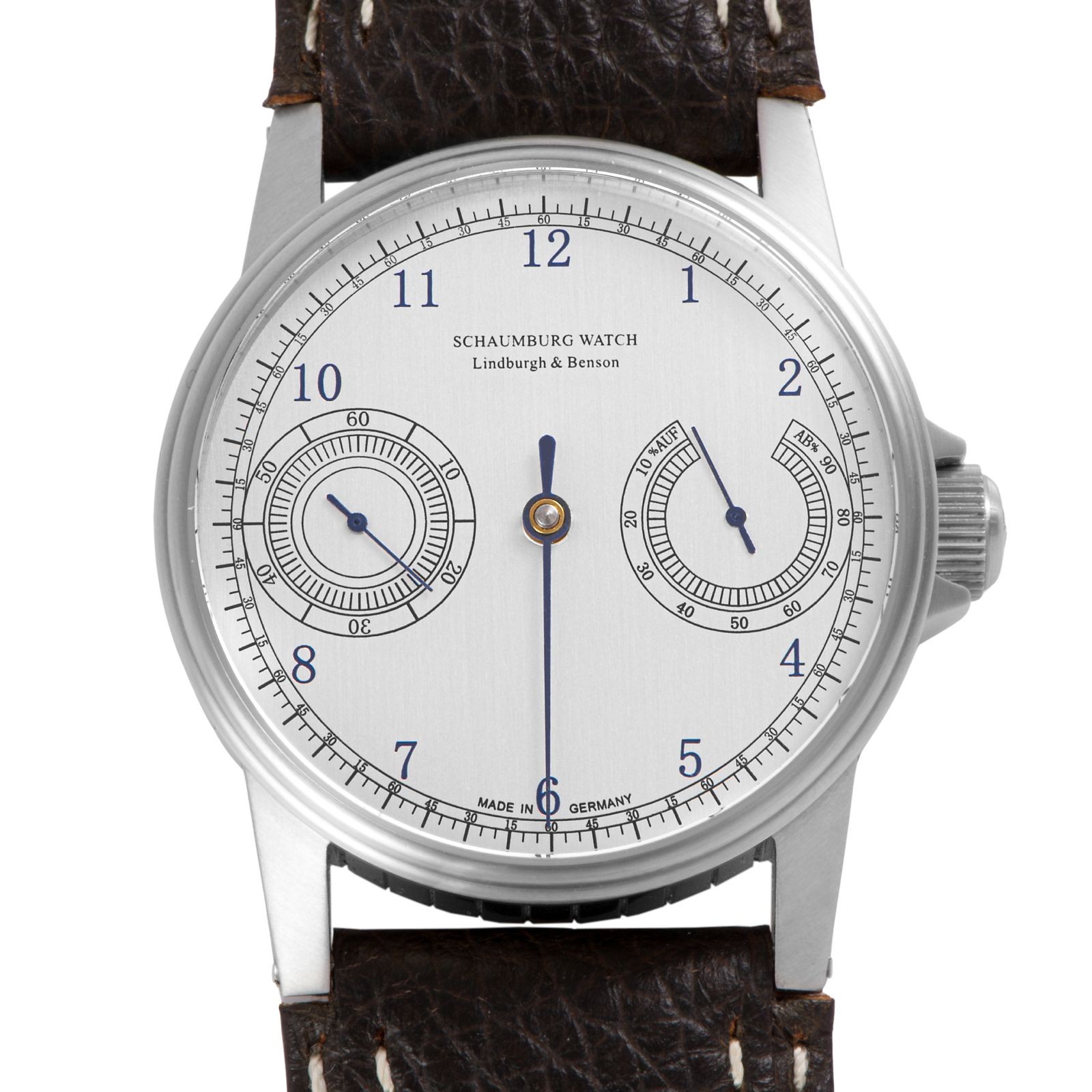 SCHAUBURG WATCH Traveler 81 Stainless Steel Silver Dial 42mm Original Strap