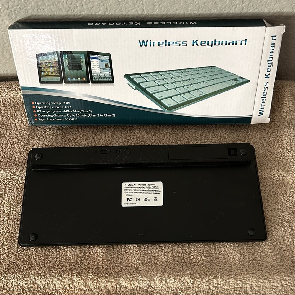 Sparin Ultra Slim Mini Bluetooth Wireless Keyboard for Samsung Enabled Tablets