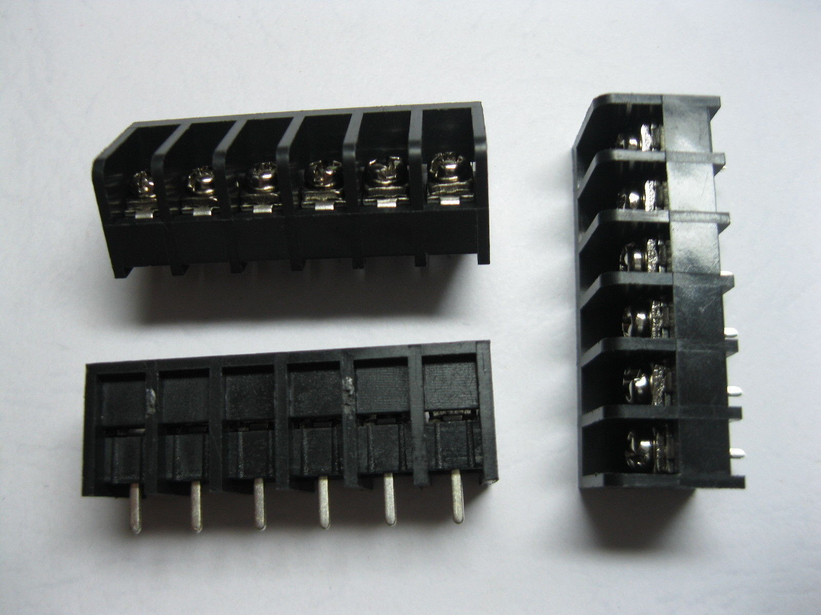 60 pcs Screw Terminal Block Connector 6 pin 6.35mm Barrier Type Black DC29B New