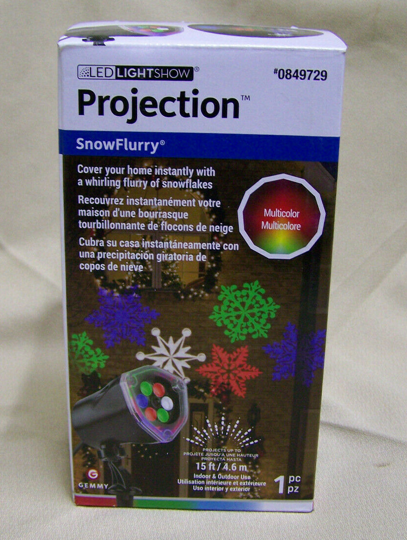 Gemmy Multicolor Snow Flurry Projection LED Lightshow #0849729 holiday light
