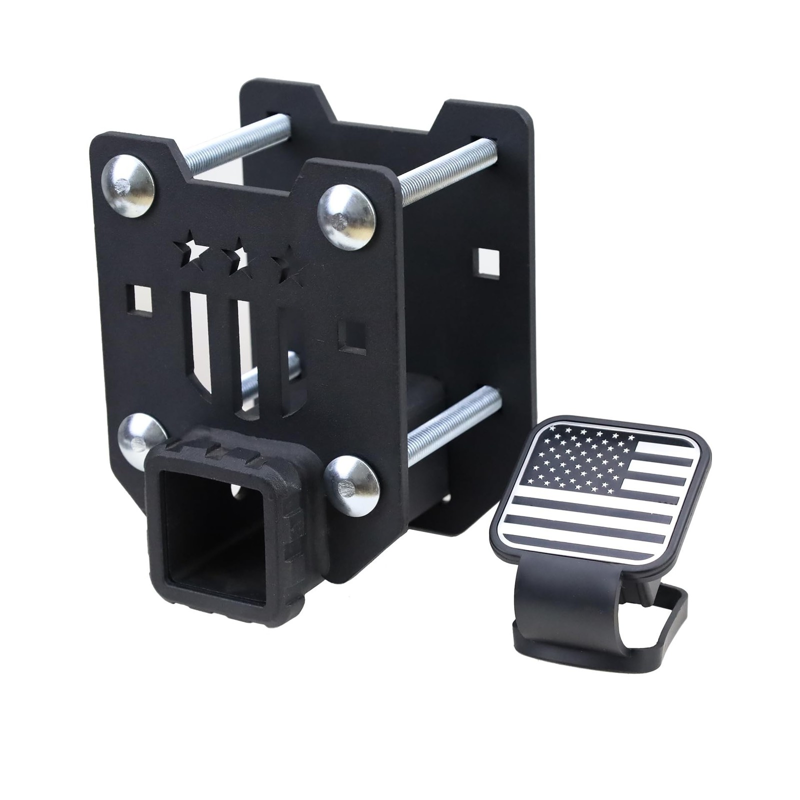 RV Bumper Hitch Receiver with Hitch Cover, Fits Various Beams | matte black