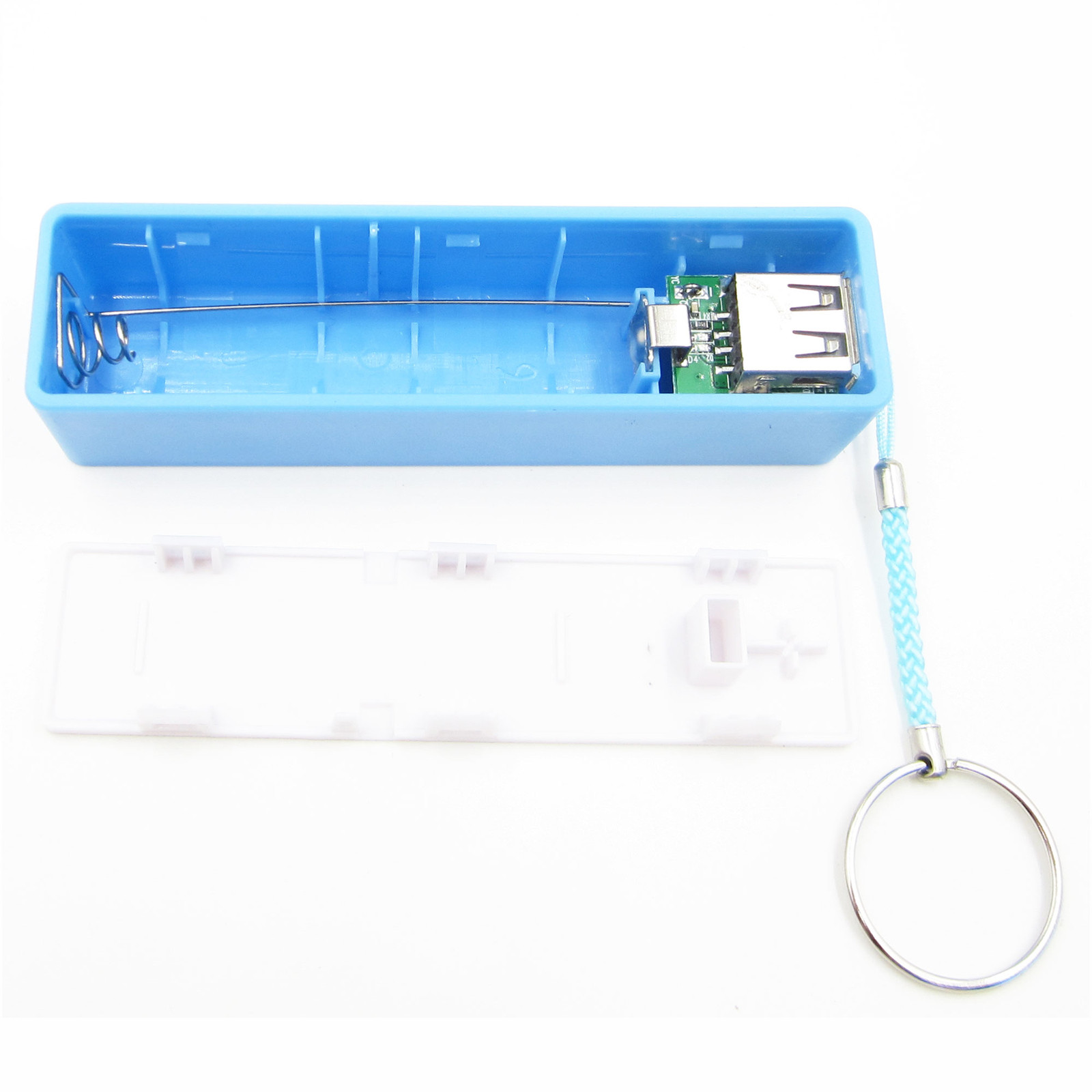 Portable USB Mobile Power Bank Charger Pack Box Battery Case 1 x 18650 DIY blue