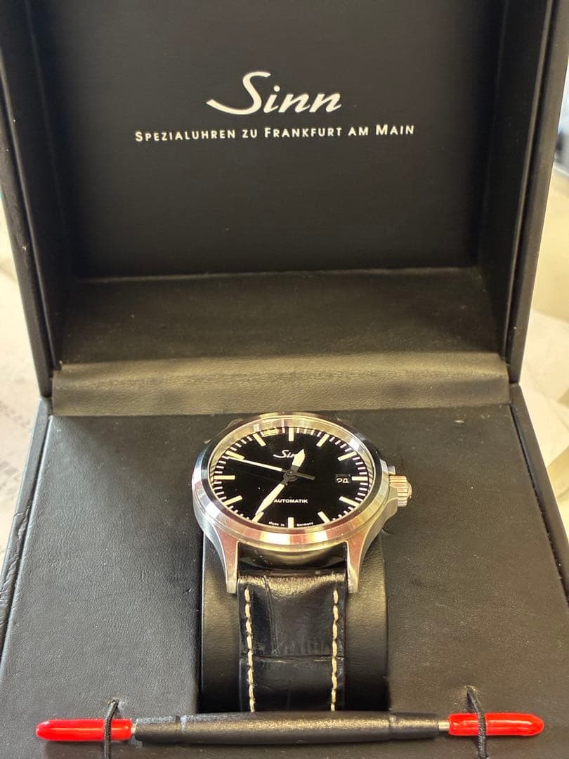 Sinn Watch 556 Automatic Watch with Leather Strap Stainless Steel Men’s w/Box