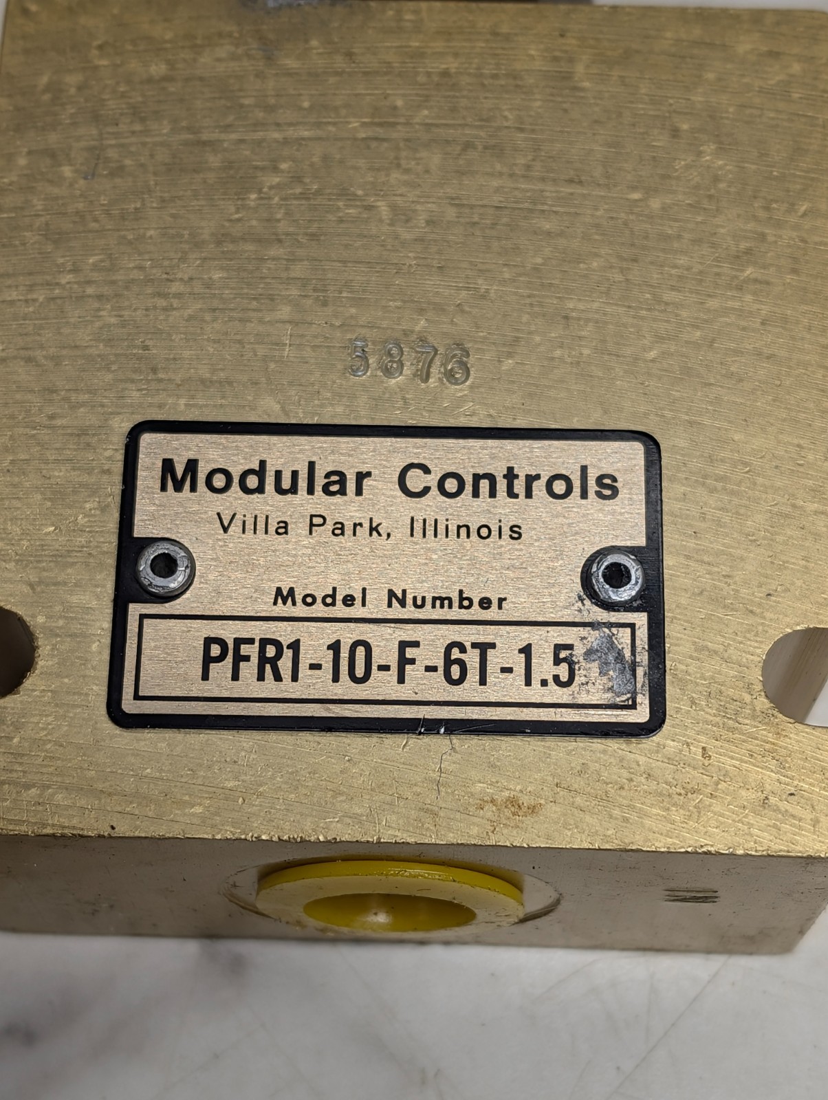 Modular Controls Priority Flow Regulator PFR1-10-F-6T-1.5 Hydraulic Valve Block