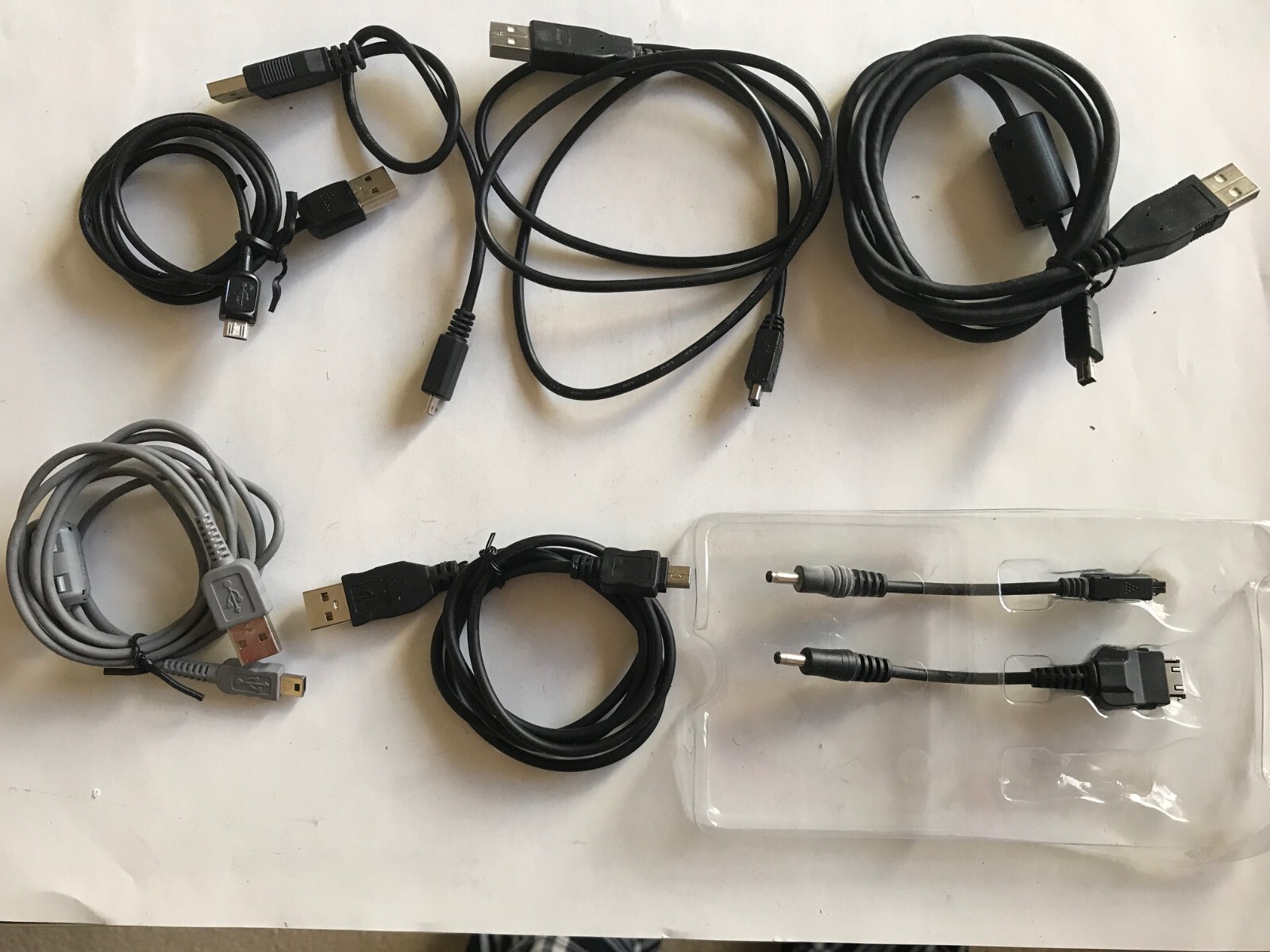 USB charge cables and PD DC adaptor, lot of 9