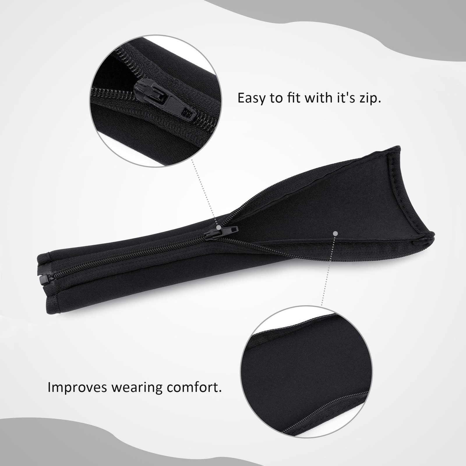 Black Headphone Headband Cover Zipper Protector Replacement Sleeve Band NEW