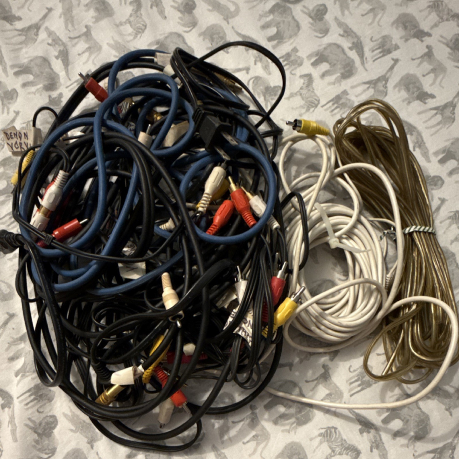 Denon Mixed Lot Audio Video Cables RCA Speaker Wire Various Types